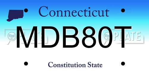MDB80T Connecticut License Plate