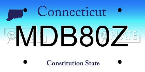 MDB80Z Connecticut License Plate