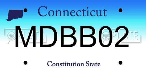 MDBB02 Connecticut License Plate