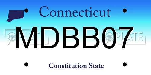 MDBB07 Connecticut License Plate