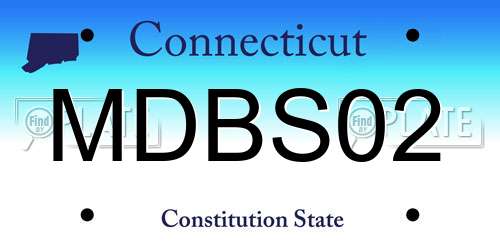 MDBS02 Connecticut License Plate