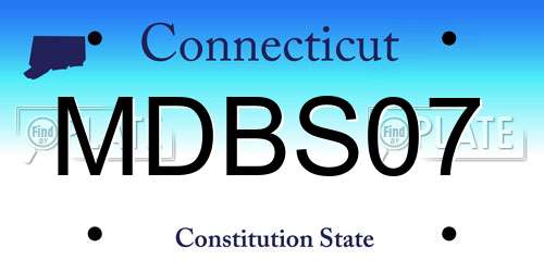 MDBS07 Connecticut License Plate