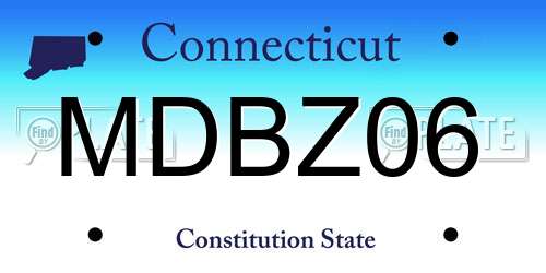 MDBZ06 Connecticut License Plate