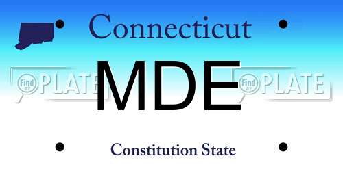 MDE Connecticut License Plate