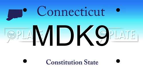 MDK9 Connecticut License Plate