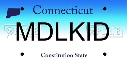 MDLKID Connecticut License Plate