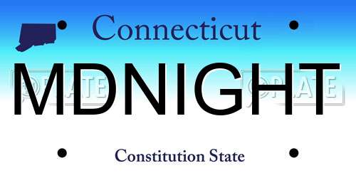 MDNIGHT Connecticut License Plate