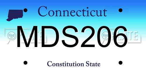 MDS206 Connecticut License Plate