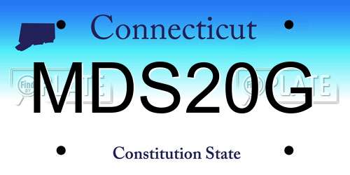 MDS20G Connecticut License Plate