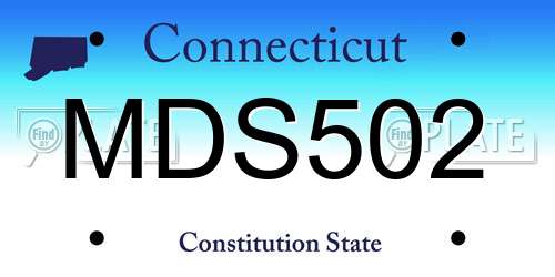 MDS502 Connecticut License Plate