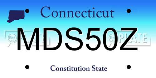 MDS50Z Connecticut License Plate