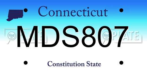 MDS807 Connecticut License Plate
