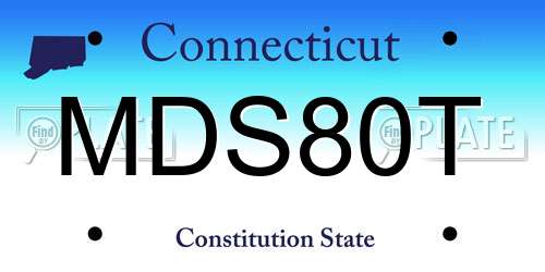 MDS80T Connecticut License Plate