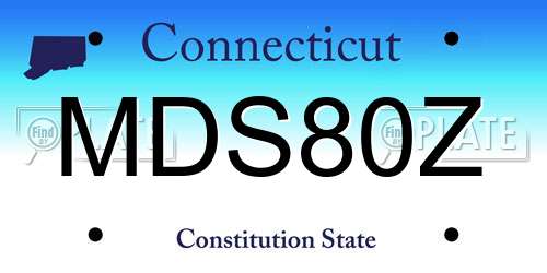 MDS80Z Connecticut License Plate