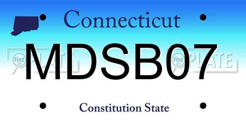 MDSB07 Connecticut License Plate