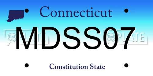 MDSS07 Connecticut License Plate