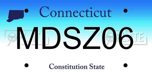 MDSZ06 Connecticut License Plate