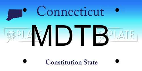MDTB Connecticut License Plate