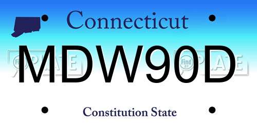 MDW90D Connecticut License Plate