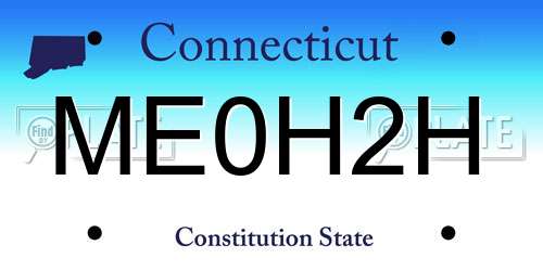 ME0H2H Connecticut License Plate