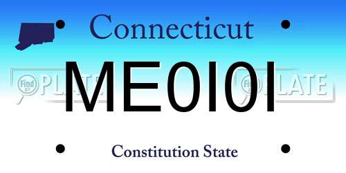 ME0I0I Connecticut License Plate