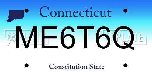 ME6T6Q Connecticut License Plate