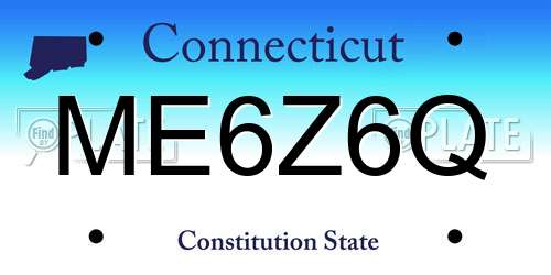 ME6Z6Q Connecticut License Plate