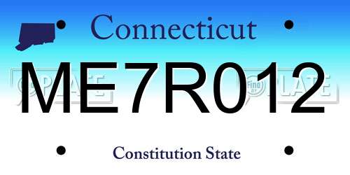 ME7R012 Connecticut License Plate