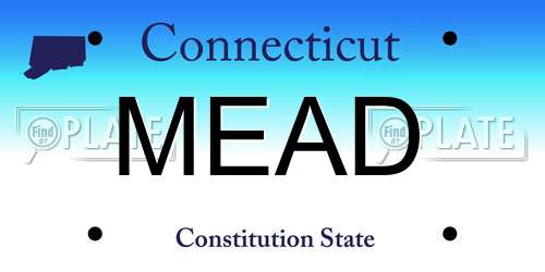MEAD Connecticut License Plate