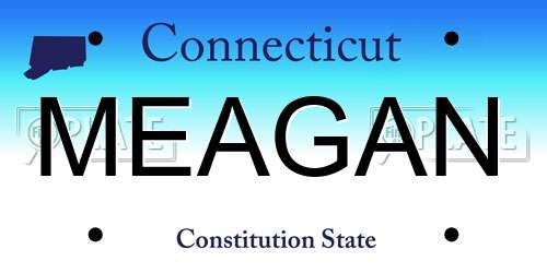 MEAGAN Connecticut License Plate