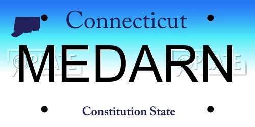 MEDARN Connecticut License Plate