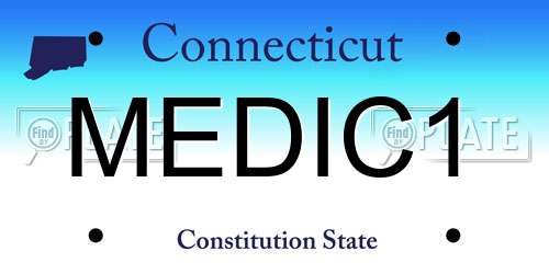 MEDIC1 Connecticut License Plate