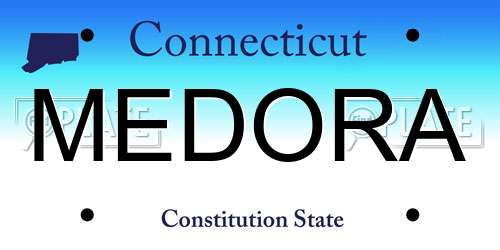 MEDORA Connecticut License Plate