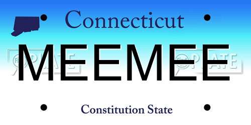 MEEMEE Connecticut License Plate