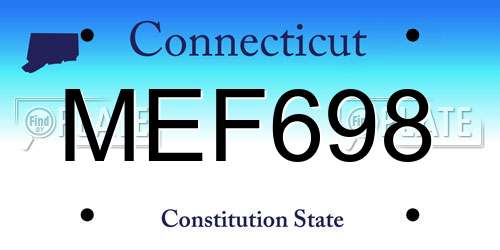 MEF698 Connecticut License Plate