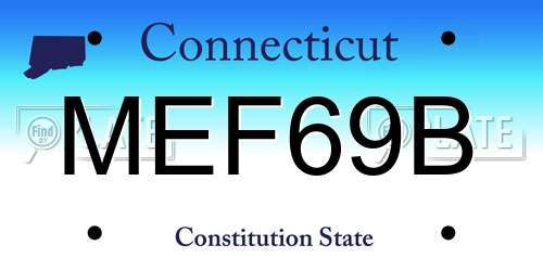 MEF69B Connecticut License Plate