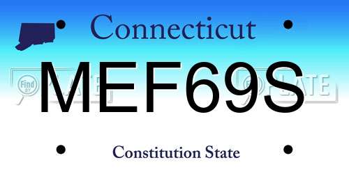 MEF69S Connecticut License Plate
