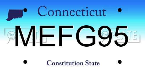 MEFG95 Connecticut License Plate