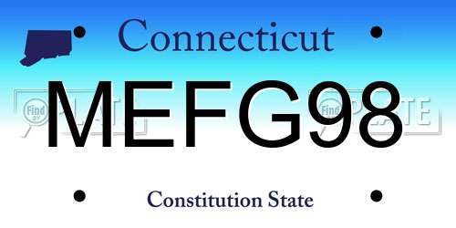 MEFG98 Connecticut License Plate