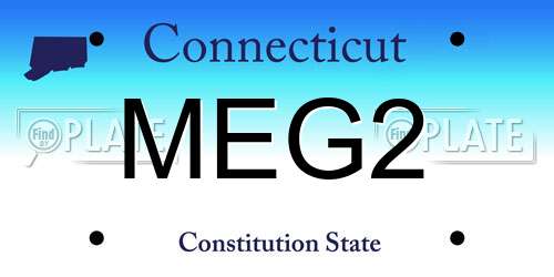 MEG2 Connecticut License Plate