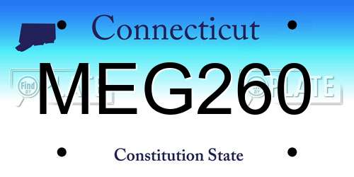 MEG260 Connecticut License Plate