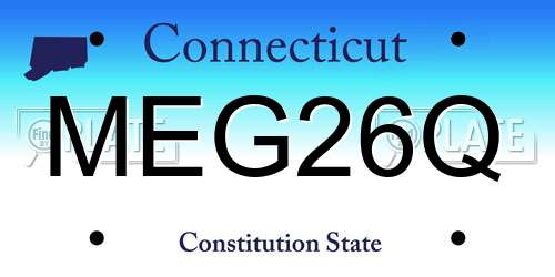 MEG26Q Connecticut License Plate