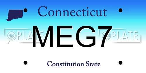MEG7 Connecticut License Plate