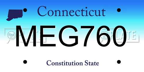 MEG760 Connecticut License Plate