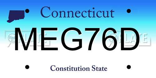 MEG76D Connecticut License Plate