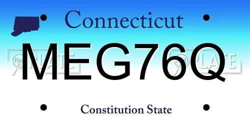 MEG76Q Connecticut License Plate