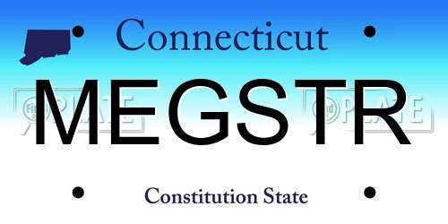 MEGSTR Connecticut License Plate