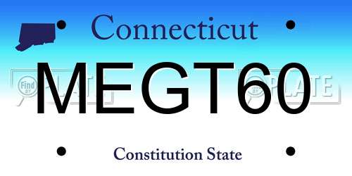 MEGT60 Connecticut License Plate
