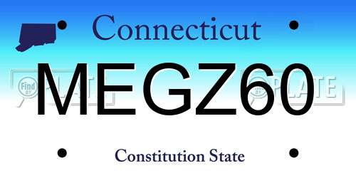 MEGZ60 Connecticut License Plate