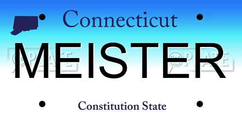 MEISTER Connecticut License Plate